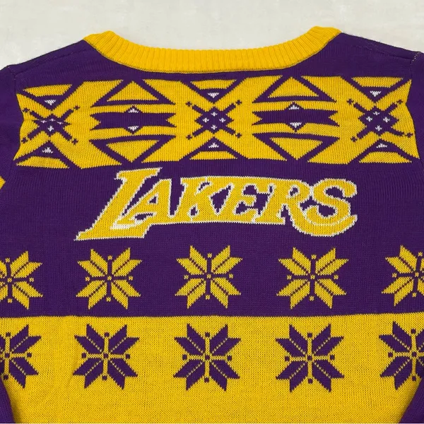 Los Angeles LA Lakers NBA Basketball Ugly Christmas XMAS Party Sweater Women’s M - Image 9