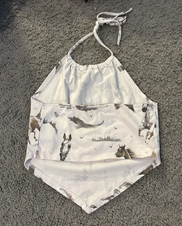 Light Pink Halter Cropped Top - Image 2