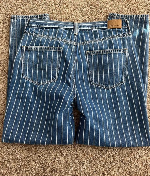 American Eagle Pinstripe Mom Jeans - Image 5