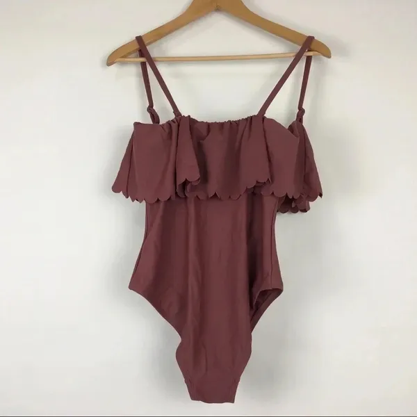 Kona Sol One Piece Ruffle Scalloped‎ Flounce Swimsuit - Image 3