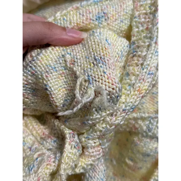 Vintage Butter Yellow Cropped Cable Knit Sweater‎ Vest Cardigan Cottage Granny - Image 6