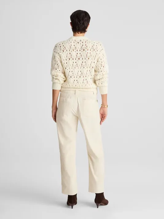Madewell The Darted Barrel-Leg Utility Pant in Corduroy cream Women’s Sz 26 NWT - Image 4