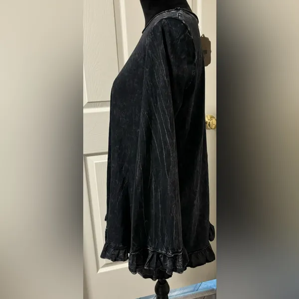 NWT Altar’d State Mineral Wash Swing Tunic Top – Ruffle Hem Long Sleeve - Image 2