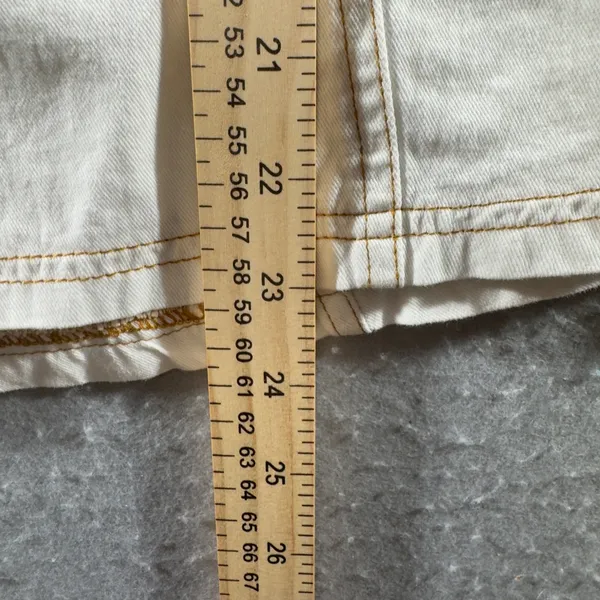 3157 | Entro Puff Sleeve Contrast Stitch Cottagecore Top White Womens M - Image 4