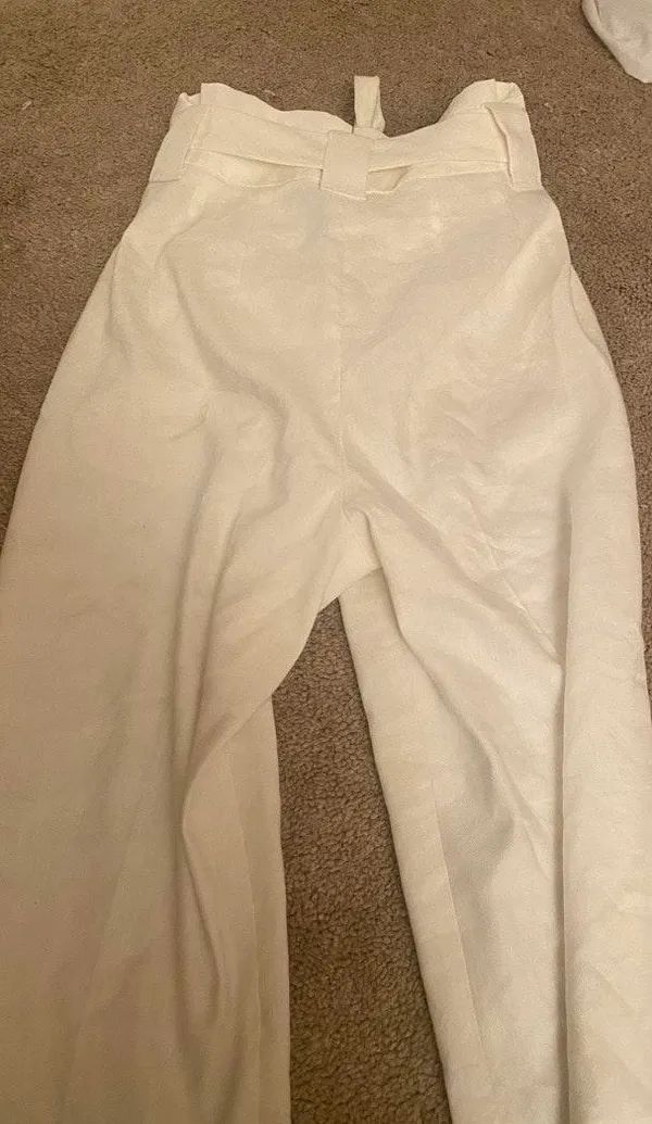 Express White Paper Bag Pants - Image 3