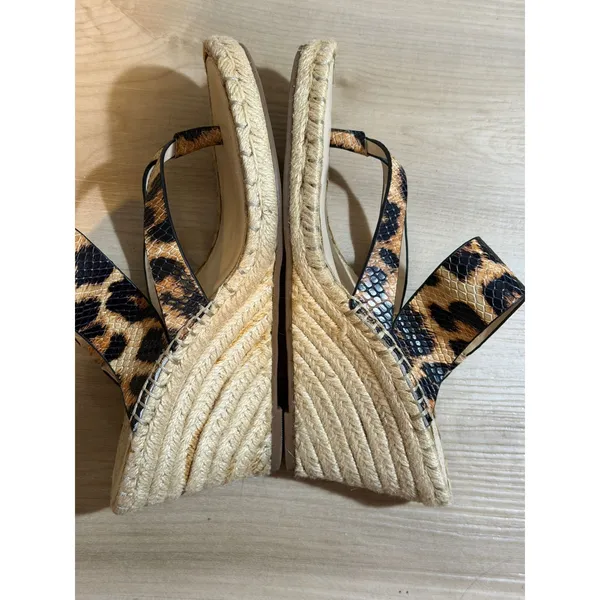 Vince Camuto Lavanda Leopard Wedge Sandals 9M Womens Animal Print Espadrille - Image 7