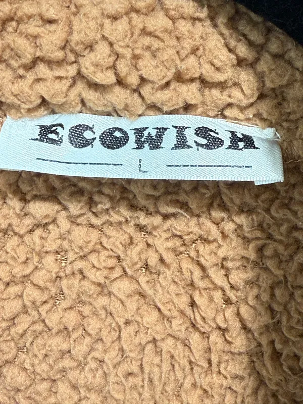 Ecowish Brown Teddy Jacket for Women Sz(L) - Image 5