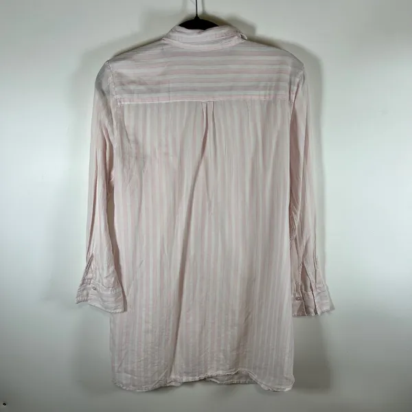 Victoria's‎ Secret Pink White Striped Cotton Sleep Shirt Nightgown Womens Large - Image 7