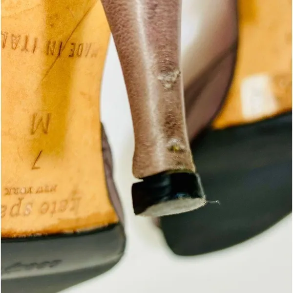 Vintage Kate Spade Crystal Ball Brown Leather Heels size 7 - Image 11