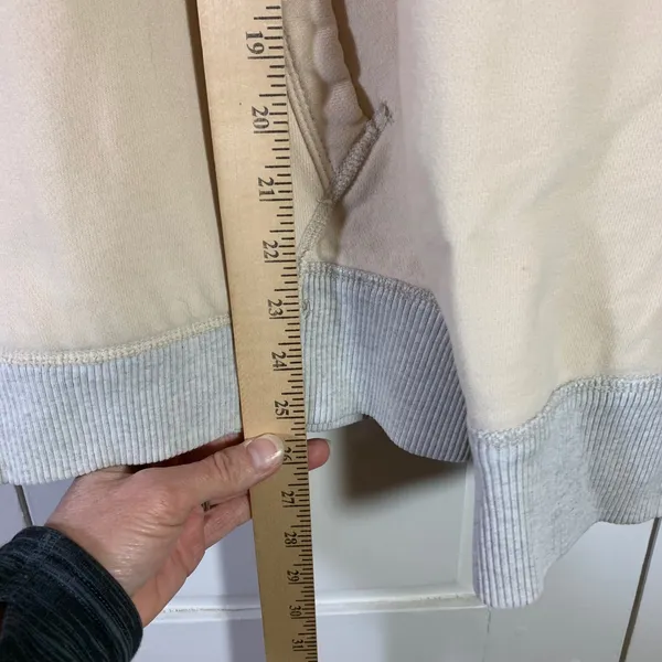 American Eagle Y2K Cream Sherpa Lined Zip Hoodie Athletic Fit‎ Large Eagle Logo - Image 11
