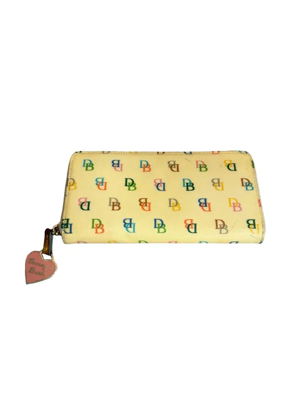 Dooney & Bourke Cream Multicolor Signature Print Zip Around Wallet Women's - Image 9