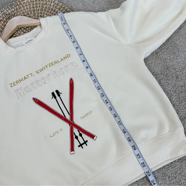 bohme Women’s Embroidered Sweatshirt Metterhorn Longsleeve Crew Neck in Beige XS - Image 11