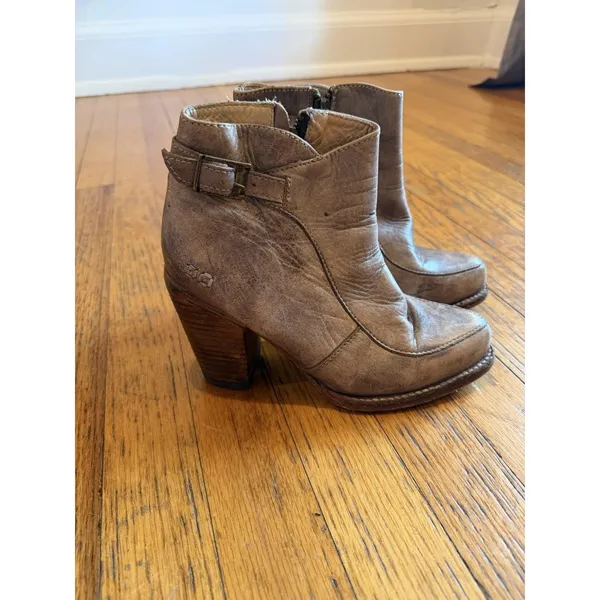 Bed Stu Womens Brn Leather Ankle Booties Block Heel sz 6 - Image 2