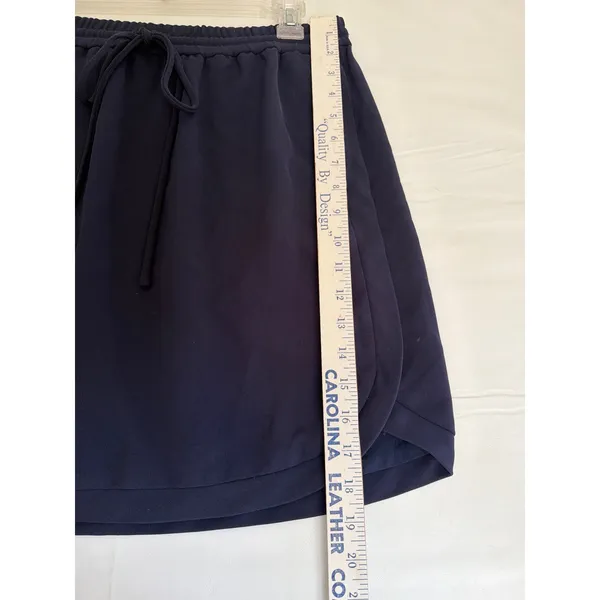 J. Crew Navy Blue Tulip Hem Mini Skirt with Pockets Size 12 Drawstring Waist - Image 5