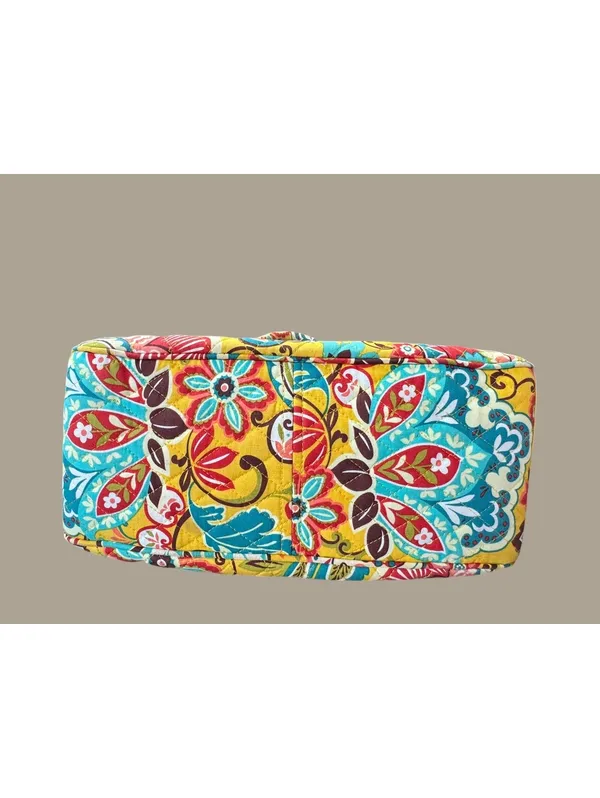 Vera Bradley Yellow Floral Quilted Satchel Shoulder Bag - Image 3