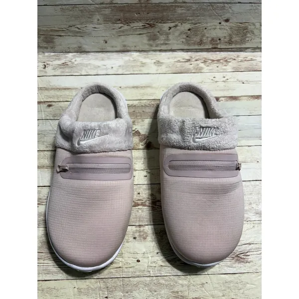 Nike Burrow Slippers Women's Size 8 Pink White Shoes Plush Comfy Slip-on - Image 2