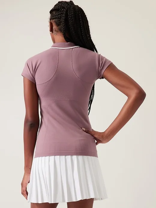 Athleta Momentum Seamless Polo Top Muave - Image 3