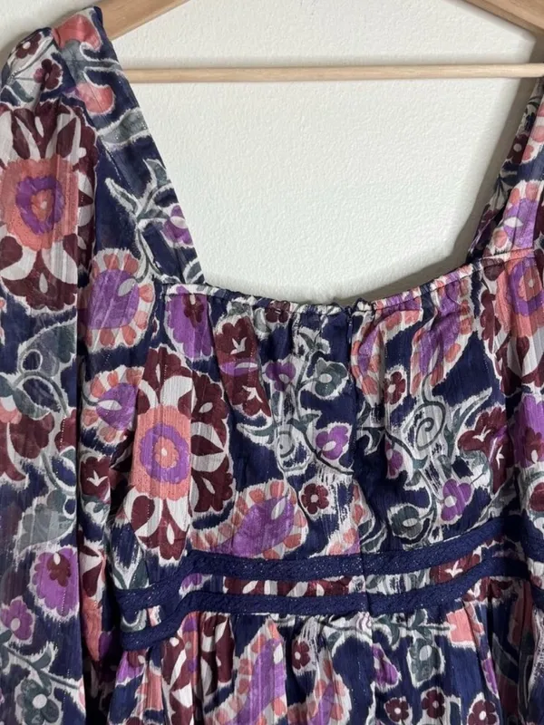 Boho Floral empire waist sweetheart neck dress from Pink Lily boutique - Image 4