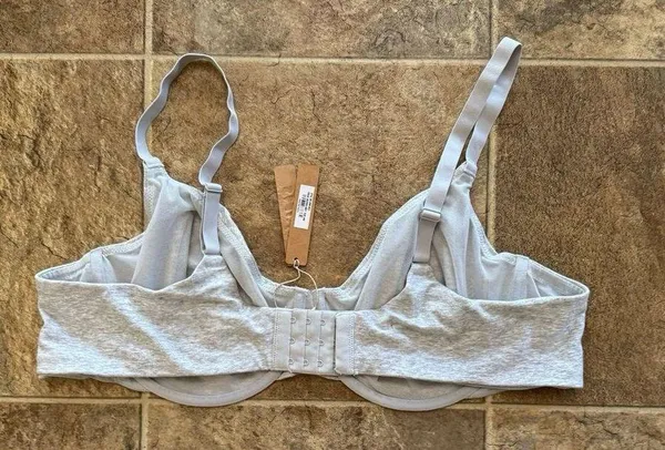 Skims Cotton Jersey T-shirt Bra Light Heather Grey Size 44D - Image 6