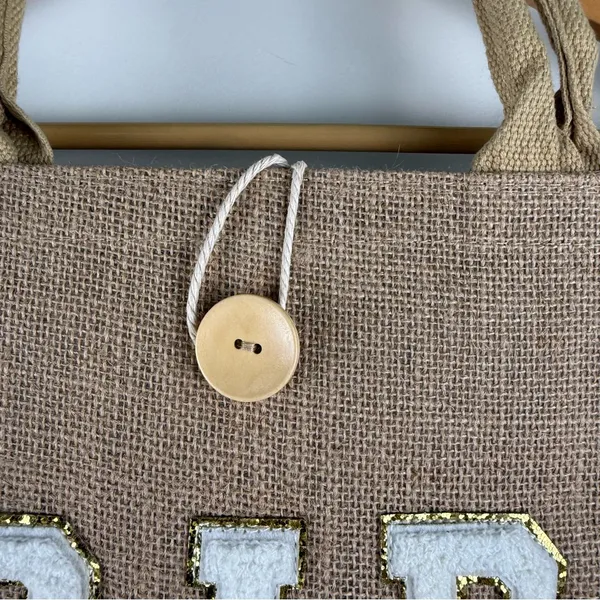 Bride Burlap Tote White - Image 4