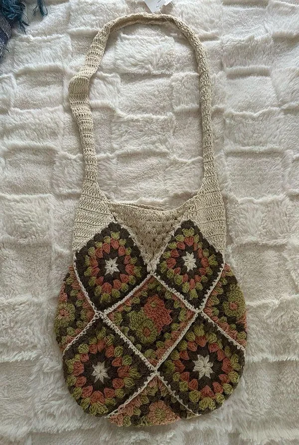 urban outfitters boho crochet woven bag - Image 2