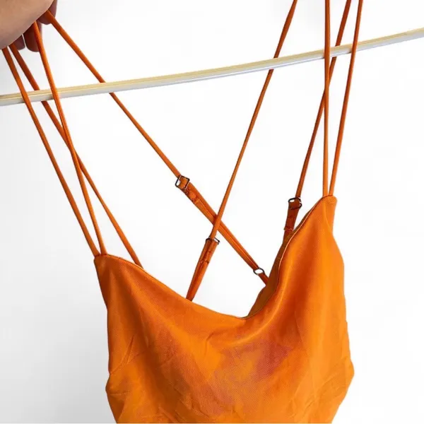 Lucy in the Sky orange mesh dress - Image 4
