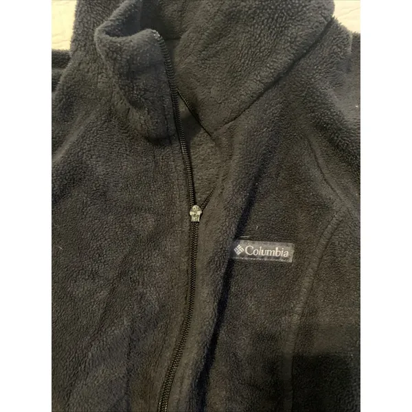 Columbia Women's Full Zip Up Fleece Jacket High Neck Long Sleeves Black Medium - Image 3