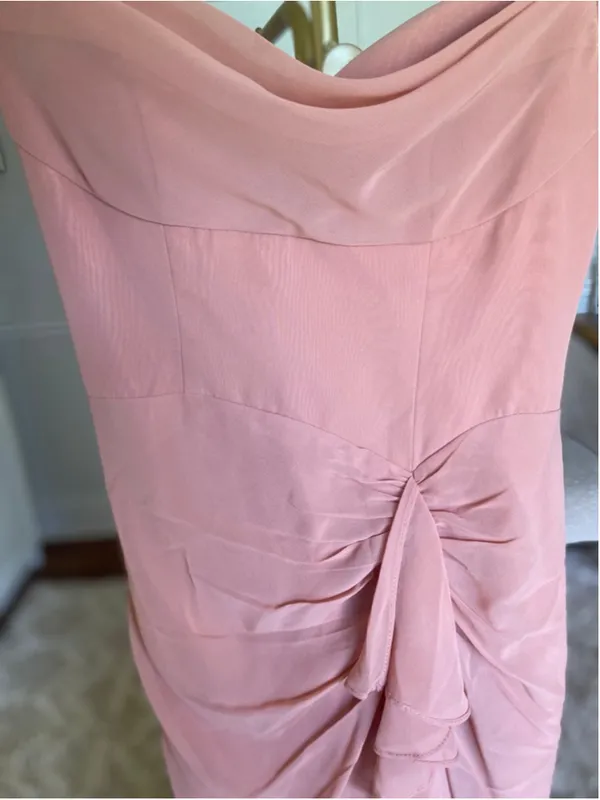 Azazie Kendall Kylie Maxi Dress Dusty Rose Formal Bridesmaid Satin Wedding Guest - Image 4