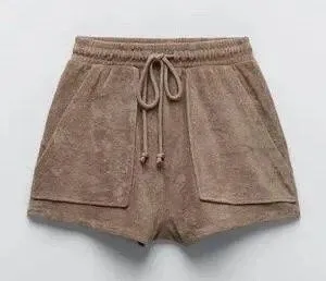 ZARA Tan Terrycloth Shorts Set - Image 2