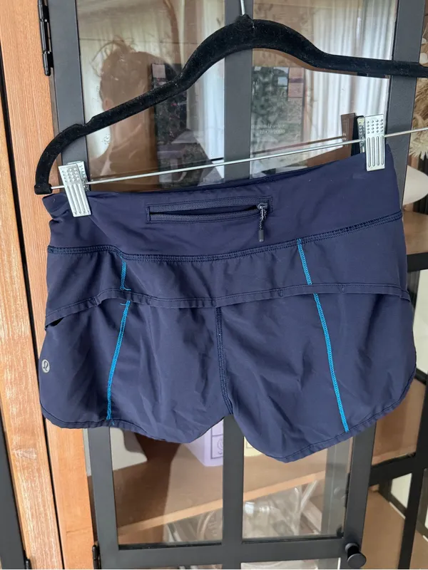 Lululemon Speed Shorts 4-way Stretch 2.5" Midnight Navy running low rise - Image 2