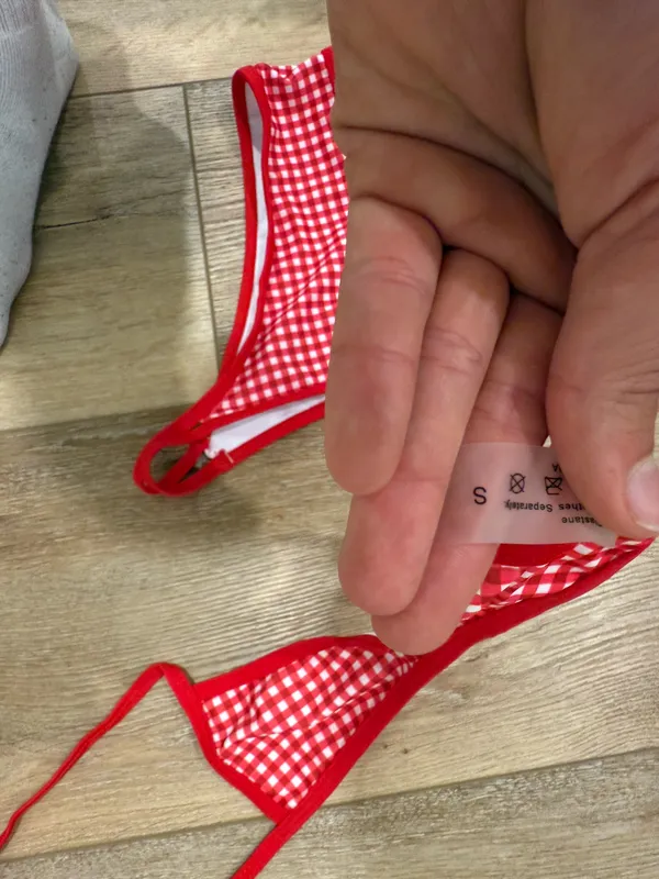 Checkered Swimsuit Red - Image 2