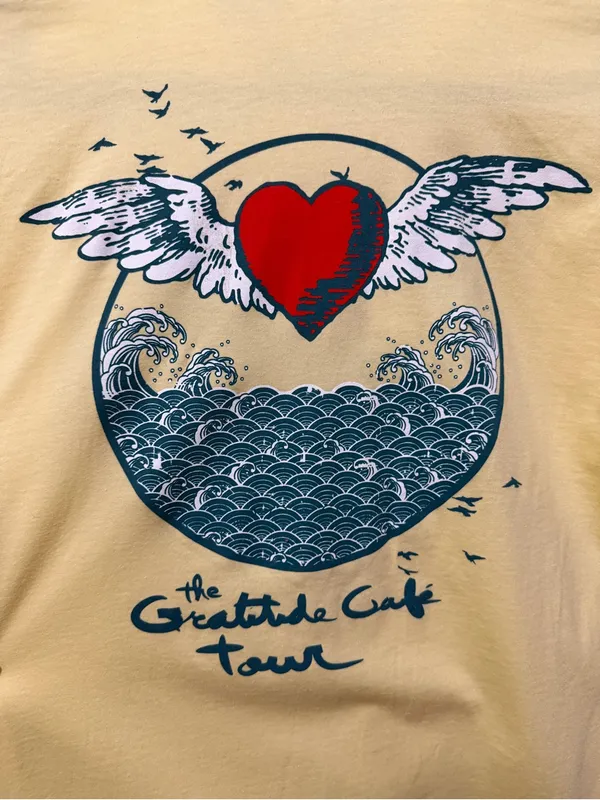 Jason Mraz The Gratitude Café Tour Concert Tee Yellow Organic Cotton Size Small - Image 4