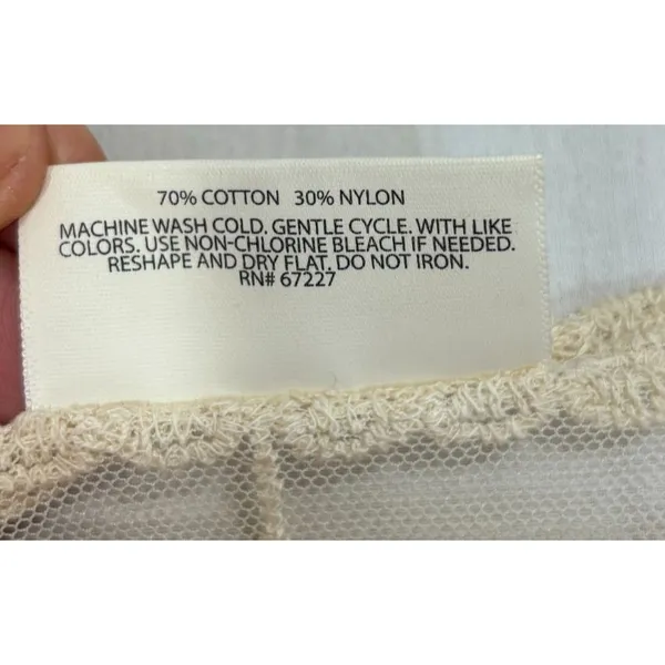 NWT Bobbie Brooks Lace Top‎ Womens Large Sheer Ivory Romantic Coquette Festival - Image 6