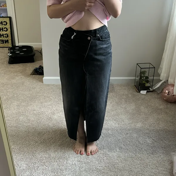 Reformation Black Denim long Skirt. 27 - Image 6