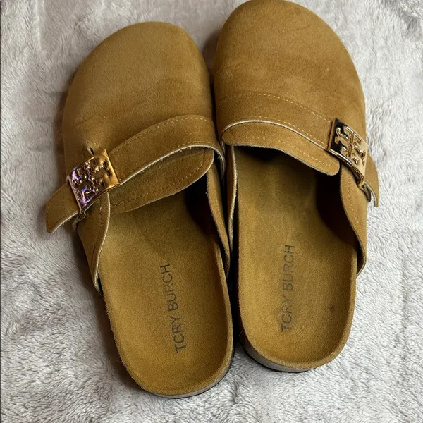 Tory Burch Tan Suede Slip-On Mules - Image 2