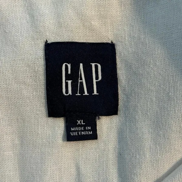 Gap Women’s Size XL Button Up Shirt Long Sleeves White Linen Blend - Image 3