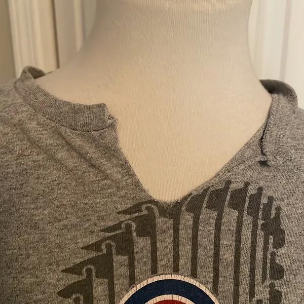 Majestic Gray Cut 2016 Chicago Cubs World Champion Short Sleeve T Shirt - Image 5