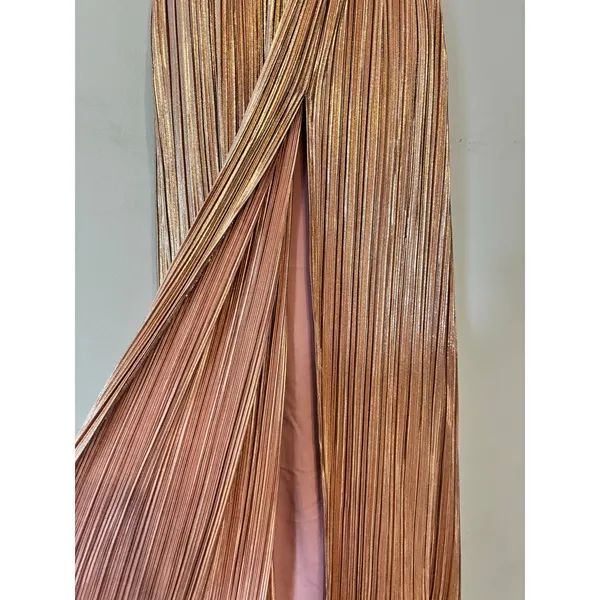 Lovers and Friends Sleeveless Emmy Rose Gold Pleated Maxi Gown XS - Image 8