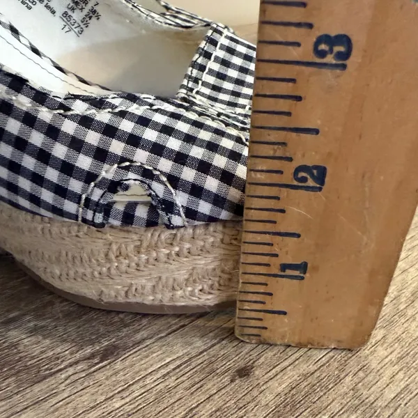 American Eagle Gingham Print Platform Wedges Shoes Women’s Size 7 Black White - Image 10