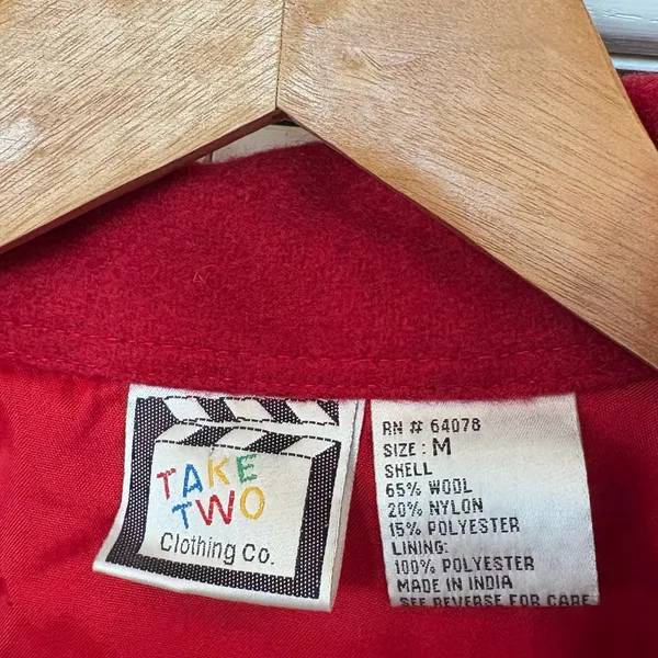Take Two Red Snowman Button Up Shacket‎ Size Medium - Image 5