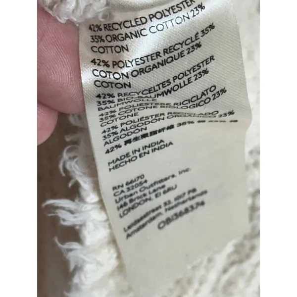 We The Free Free People Theo V Neck Sweater Cream Textured Knit XL OB1368374 - Image 11