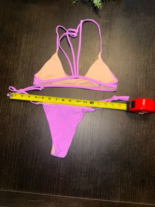 Bright Pink Strappy Bikini Set - Image 3