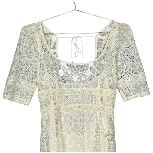For Love and Lemons Marilyn Midi Dress in Ivory Size Medium NWT - Image 7