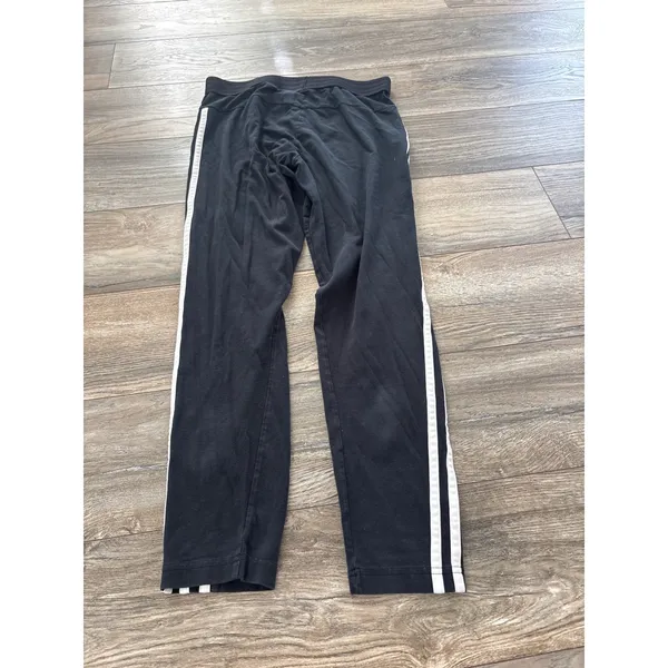 Adidas Womens Black Three Stripe Track Pants Activewear Size Medium - Image 5