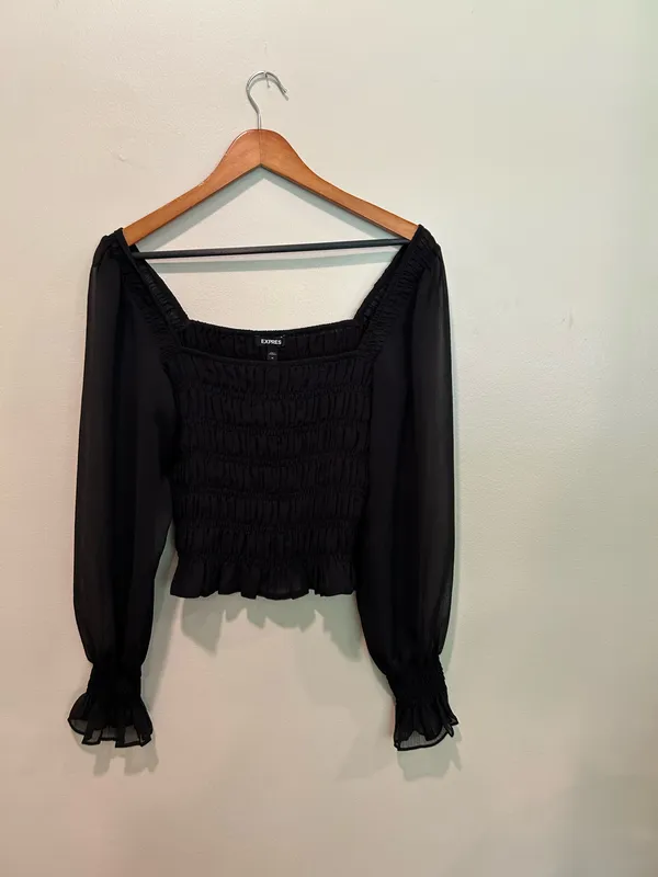 Express sheer puff sleeve top  - Image 4