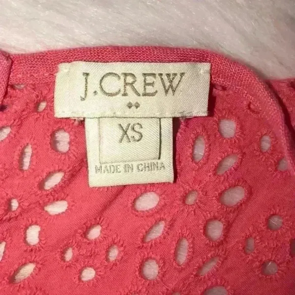 J.Crew Women’s Linen Salmon Coral Eyelet Top Size XS‎ Lightweight Casual - Image 7