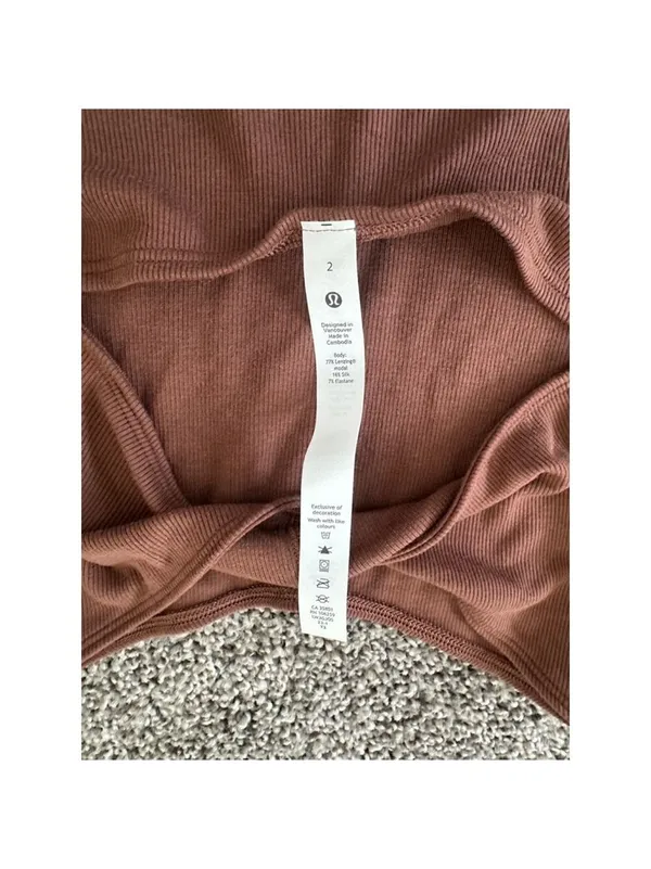 Lululemon Dark Brown Modal Silk Twist Back Long Sleeve Shirt Size 2 - Image 6