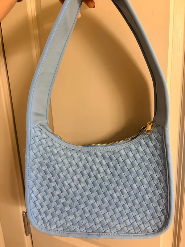 Anthropologie Blue Woven Bag - Image 3