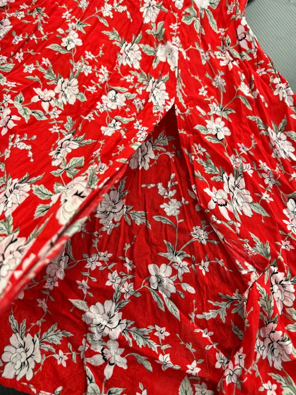 Lulu's Red Floral Spaghetti-Strap Midi Dress - Image 8