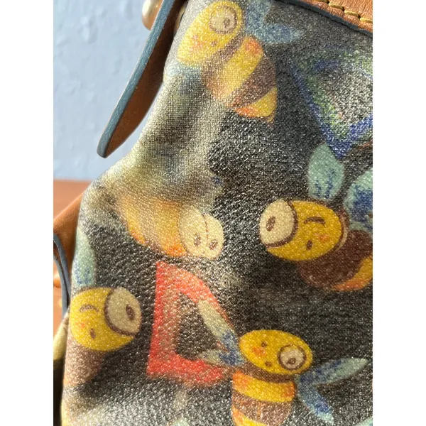 VTG Y2K Dooney & Bourke Bumble Bee Hobo Shoulder Bag Heart Charm Dust Bag - Image 9